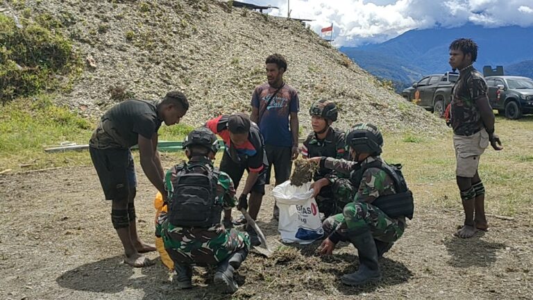 Satgas Yonif RK 115 ML Di Puncak Jaya Papua Bantu Masyarakat Pasific